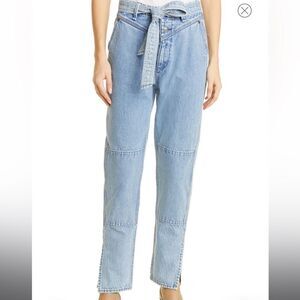 Rag & Bone Mia Yoke Straight Leg Jeans Paper Bag Waist